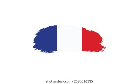 France flag in brush stroke effect on white background, National flag of France with brush stroke effects Vector illustration EPS10