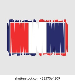 Bandera de Francia con vector de pincel Ilustración