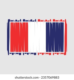 France flag with brush stroke vector Illustration