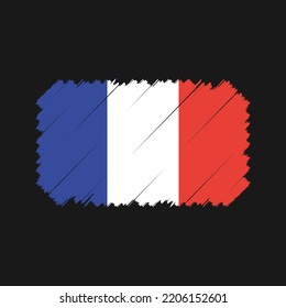 France flag brush strokes painted