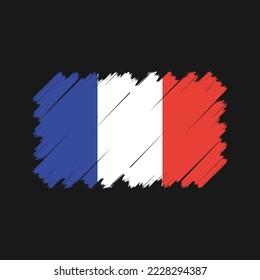 France Flag Brush Vector Illustration