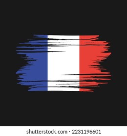 France Flag Brush Vector Illustration