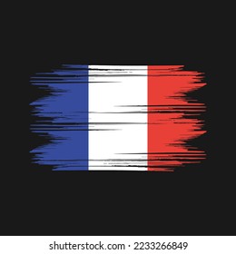 Ilustración de vectores de pincel de bandera de Francia