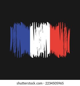 France Flag Brush Vector Illustration