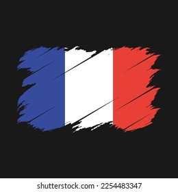 France Flag Brush Vector Illustration
