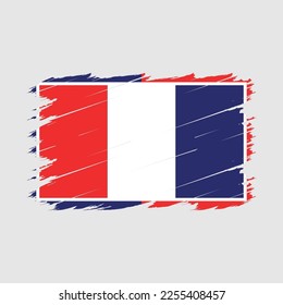 France Flag Brush Vector Illustration