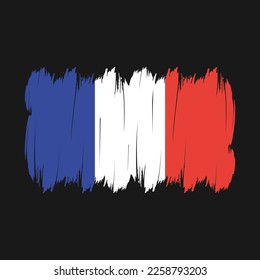 Ilustración de vectores de pincel de bandera de Francia