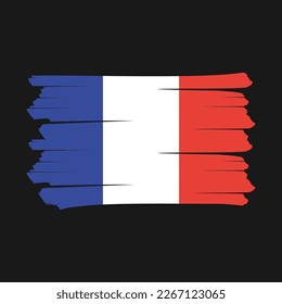France Flag Brush Vector Illustration