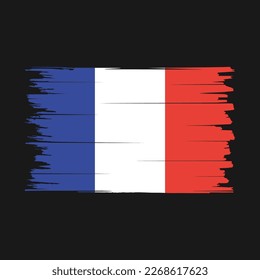 Ilustración de vectores de pincel de bandera de Francia