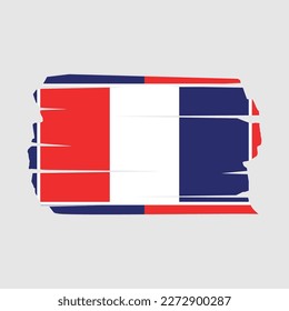 France Flag Brush Vector Illustration