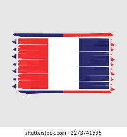 France Flag Brush Vector Illustration