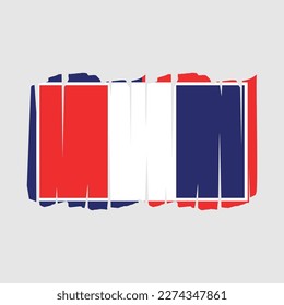 France Flag Brush Vector Illustration
