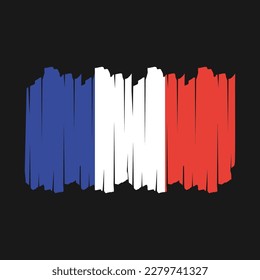 Ilustración de vectores de pincel de bandera de Francia