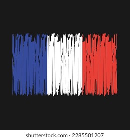 France Flag Brush Vector Illustration