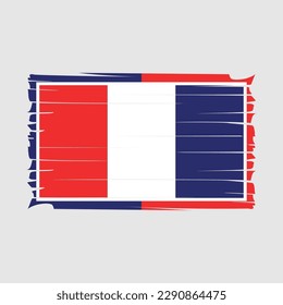France Flag Brush Vector Illustration