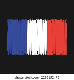 France Flag Brush Vector Illustration