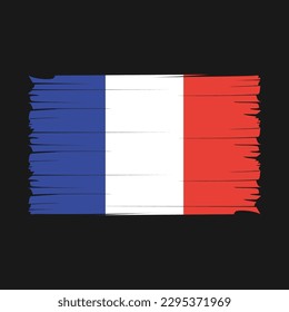 France Flag Brush Vector Illustration