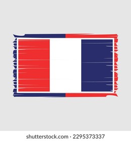Ilustración de vectores de pincel de bandera de Francia