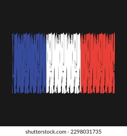 Ilustración de vectores de pincel de bandera de Francia