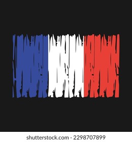 France Flag Brush Vector Illustration