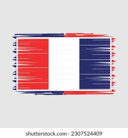 France Flag Brush Vector Illustration