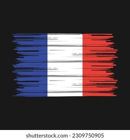 France Flag Brush Vector Illustration