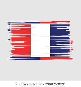 Ilustración de vectores de pincel de bandera de Francia