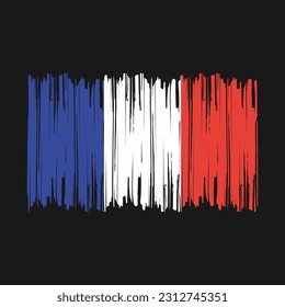 Ilustración de vectores de pincel de bandera de Francia