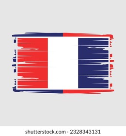 France Flag Brush Vector Illustration