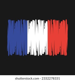 France Flag Brush Vector Illustration