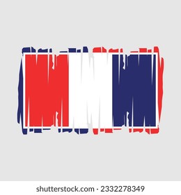 Ilustración de vectores de pincel de bandera de Francia
