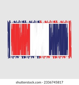 France Flag Brush Vector Illustration
