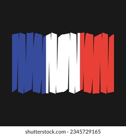 Ilustración de vectores de pincel de bandera de Francia