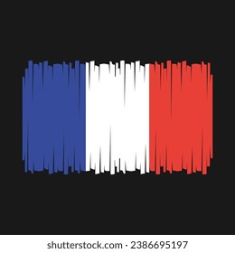 France Flag Brush Vector Illustration