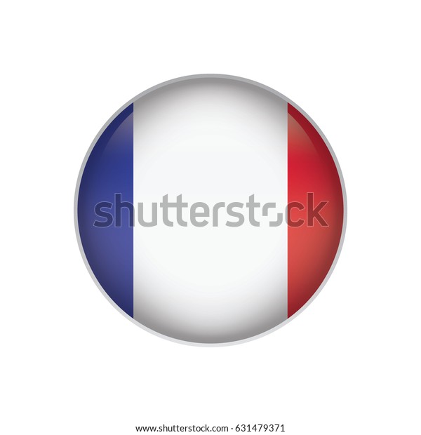 France Flag Button Stock Vector Royalty Free 631479371