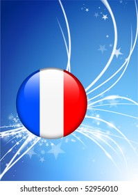 France Flag Button on Abstract Modern Light Background Original Illustration