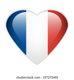 France flag button on a white background. Vector illustration.
