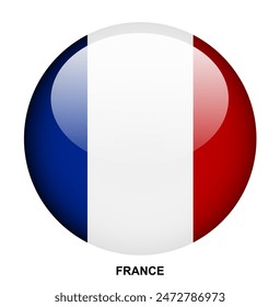 FRANCE flag button on white background