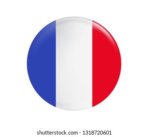 France flag button. France flag round circle. Vector illustration