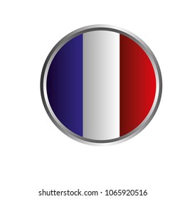 france flag in button with shadow
