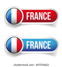 France flag button vector