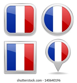 France flag buttons