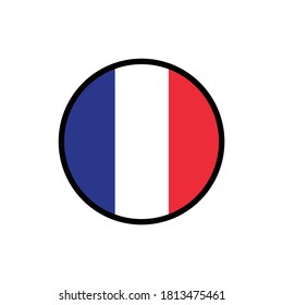 France flag in circle on white background