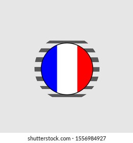 France flag with a circle shape