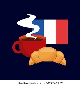 france flag classic culture vector illustration design