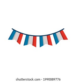 france flag colors in garlands