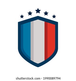 france flag colors in shield