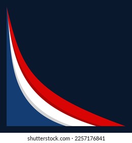 france flag in curve shape illustration for corner border and frame background element