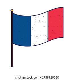 france flag design, Happy bastille day and french theme Vector illustration