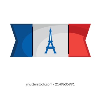 france flag and eiffel tower